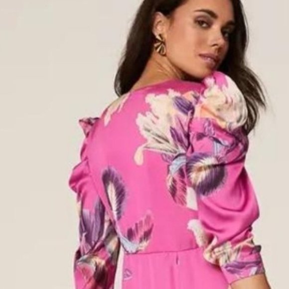 NWT! PatBo Pink Floral Dress Size 4 - Picture 9 of 13
